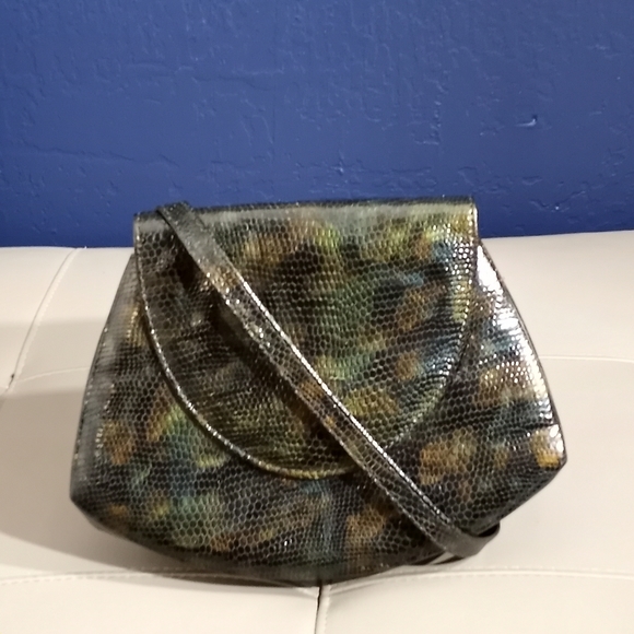 Albert Nipon Handbags - Final Sale  - Unique ALBERT NIPPON Green Snakeskin Shoulder Bag